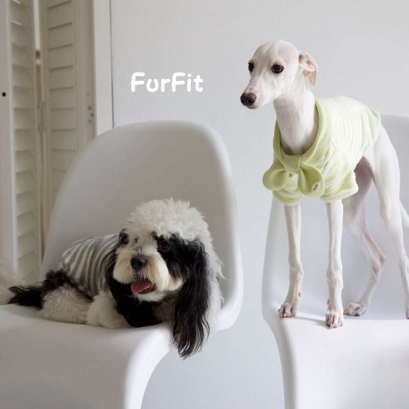 Hunde-Kapuzenpullover „Puff Stripe Bow“