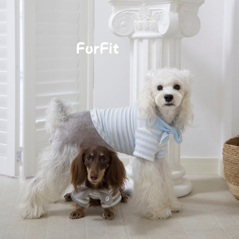 Hunde-Kapuzenpullover „Puff Stripe Bow“