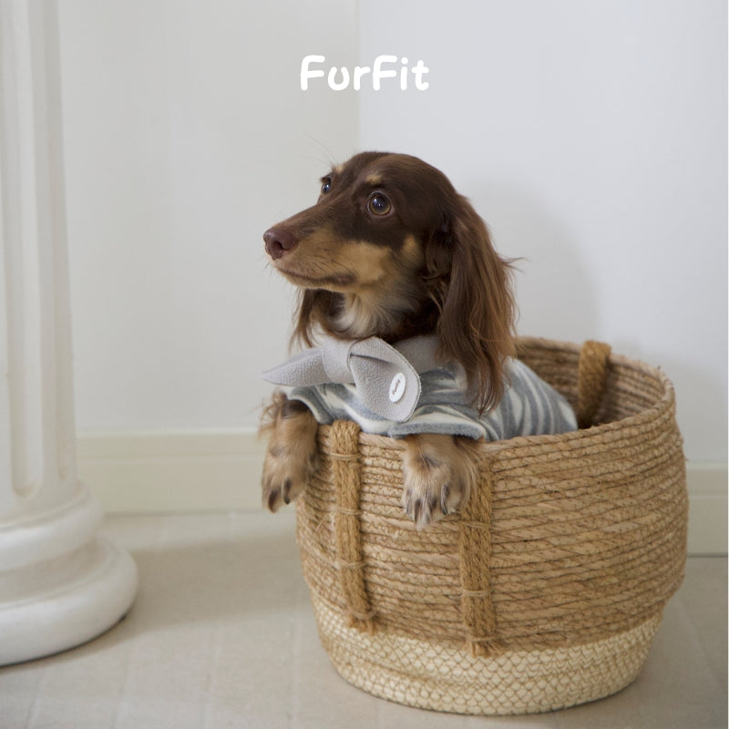 Hunde-Kapuzenpullover „Puff Stripe Bow“