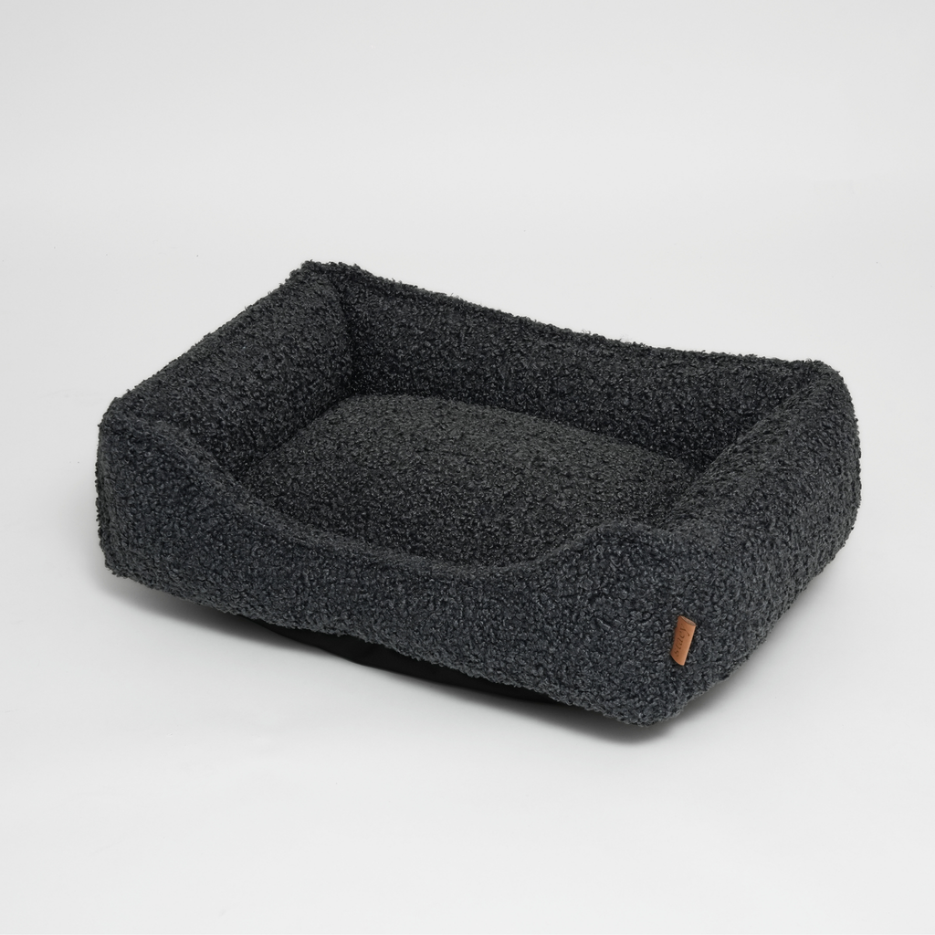 Tora Dog Bed by Staey | Storm Bouclé Fabric: Medium