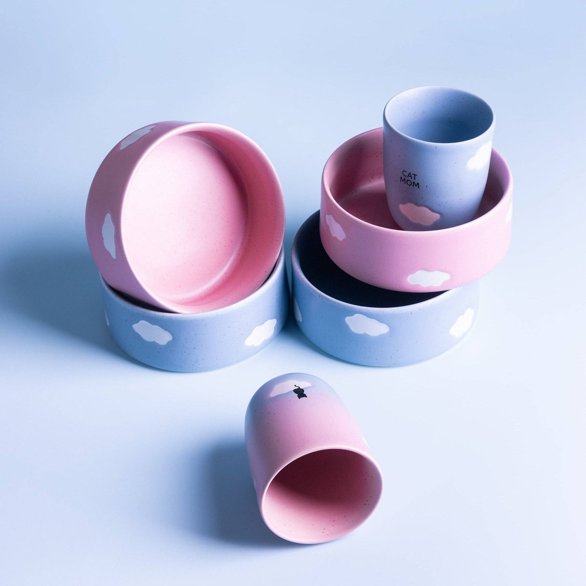 Set 2 ciotole per animali Pink Cloud 14 cm – Egg Back Home