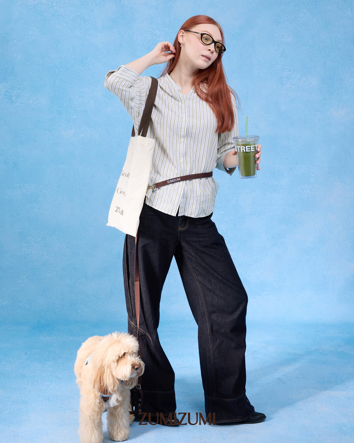 Hands-Free-Leine Chelsea Braun/Blau – Zumizumi